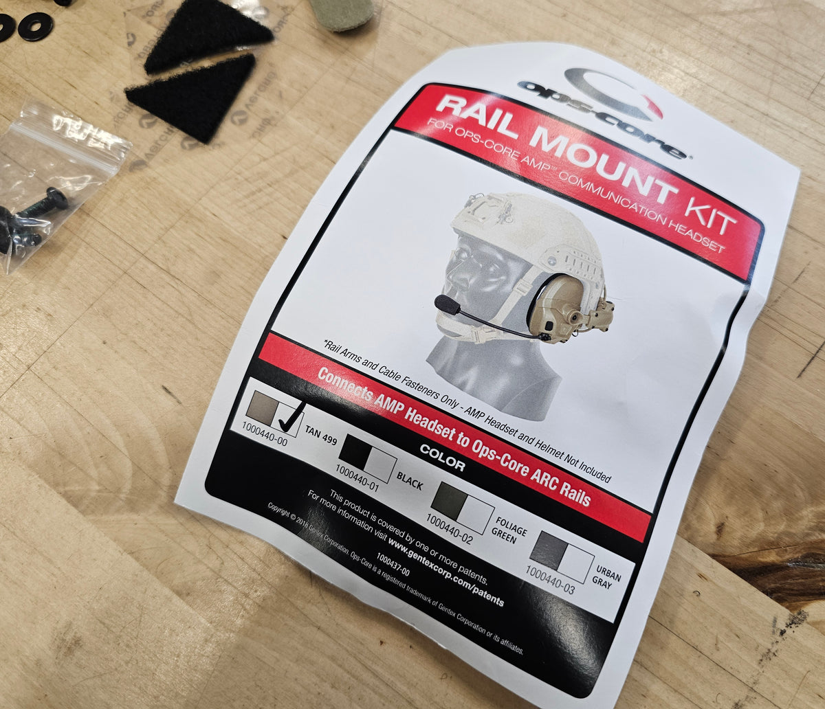 Ops-Core AMP Rail Mount Kit in Tan499 w/ Unity Platform