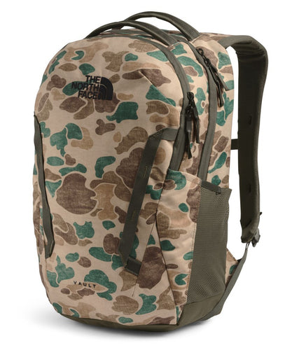 north face black camo backpack THE NORTH FACE VAULT BACKPACK (HAWTHORNE KHAKI DUCK CAMO PRINT/NEW TAU – A&A Tactical