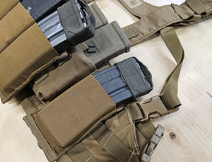 Mayflower/Velocity Systems Quad 5.56 Chest Rig in Coyote Brown w/ BFG Pouches