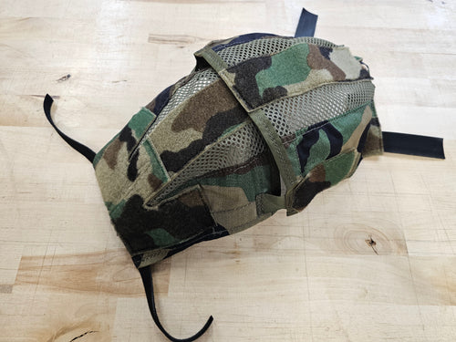 OVERSTOCK/SHIPS ASAP- A&A Tactical, LLC Helmet Cover V2 for Crye AirFrame Size L in M81 Woodland w/ Ranger Green Mesh