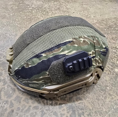 Team Wendy EXFIL LTP Sz 1 (M/L) Bump Helmet in Coyote Brown w/ A&A V2 Tiger Stripe Helmet Cover