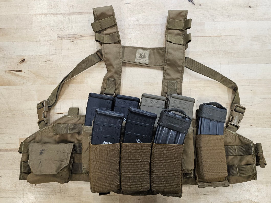Mayflower/Velocity Systems Quad 5.56 Chest Rig in Coyote Brown w/ BFG Pouches