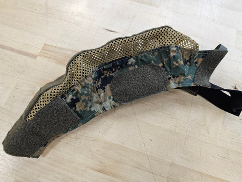 OVERSTOCK/SHIPS ASAP- A&A Tactical, LLC Helmet Cover V2 for ACH/MICH w/ Rails Sz L in Woodland MARPAT w/ Coyote Brown Mesh