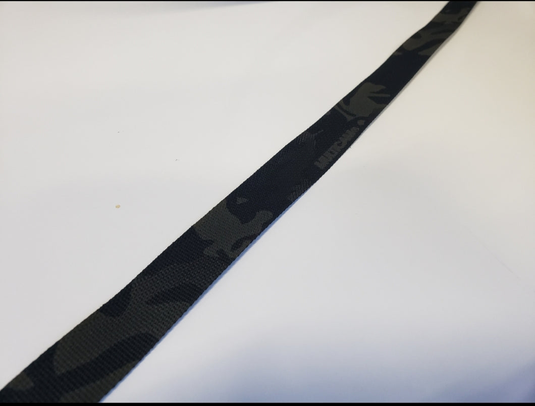 50mm Multicam Black Elastic Webbing – Single Sided, Military Grade MTP (1 Unit)
