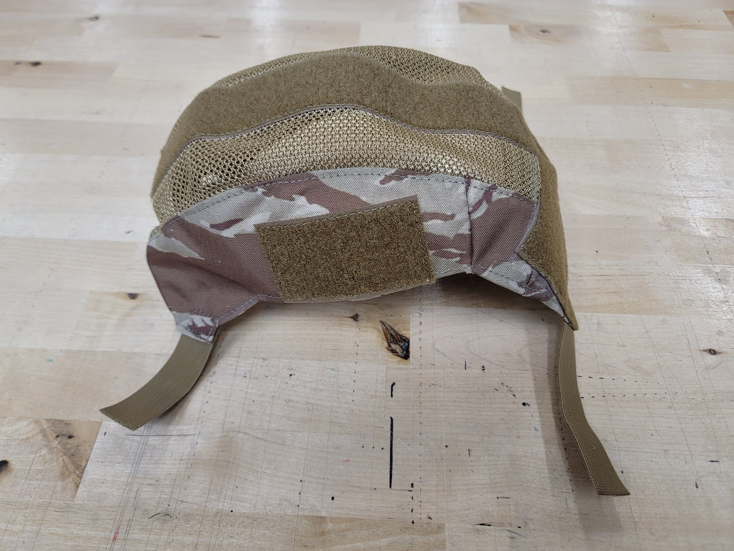 OVERSTOCK/SHIPS ASAP- A&A Tactical, LLC Helmet Cover for Team Wendy LTP 2.0 Rails in Desert Tiger Stripe w/ Coyote Brown Mesh