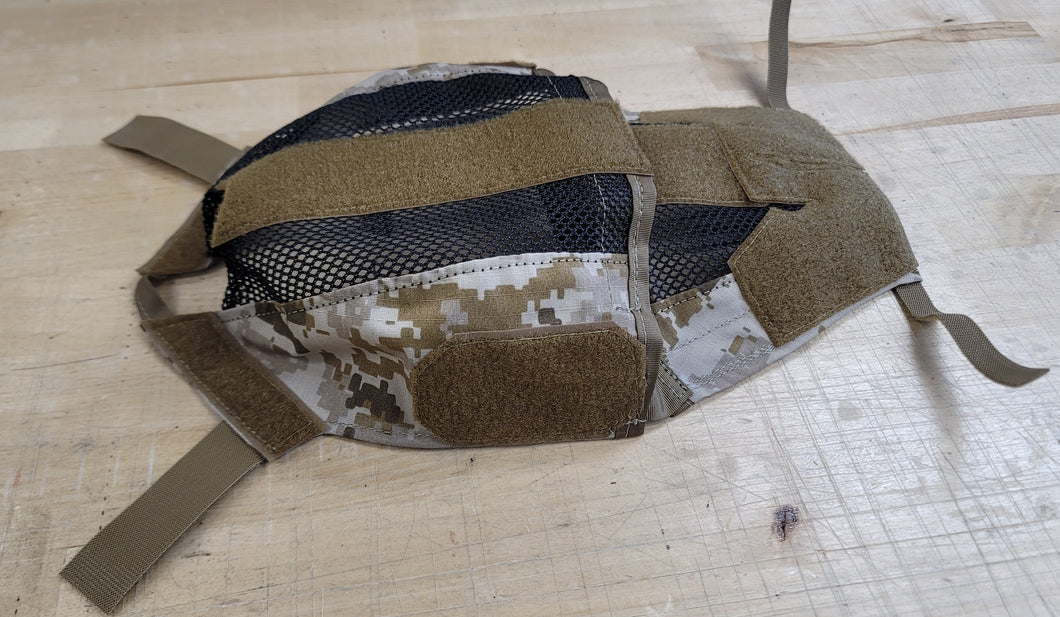 OVERSTOCK/SHIPS ASAP- A&A Tactical, LLC Helmet Cover V2 for Crye AirFrame Size M in AOR1/Black Mesh